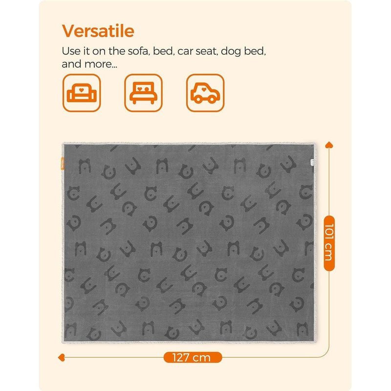 Feandrea Sherpa Fleece Waterproof Dog Blanket, 127x101cm