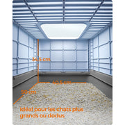 Feandrea Enclosed Cat Litter Box Blue Grey
