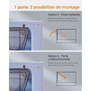 Feandrea Enclosed Cat Litter Box Blue Grey