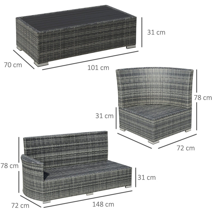 4 Piece Rattan Patio Furniture Sets
