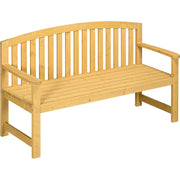 Wooden 2 Seater Garden Bench with Armrests Outsunny