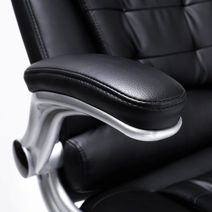 Black Leather Desk Chair With Wheels