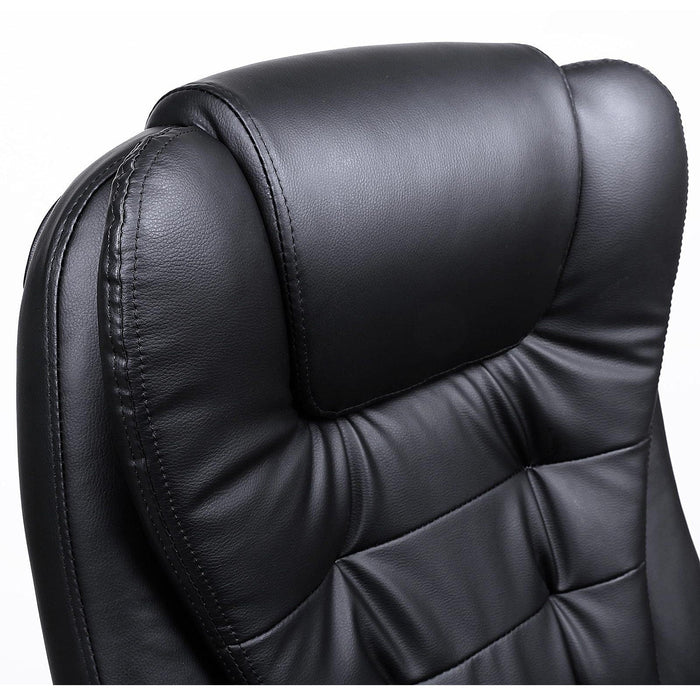 Black Leather Desk Chair With Wheels