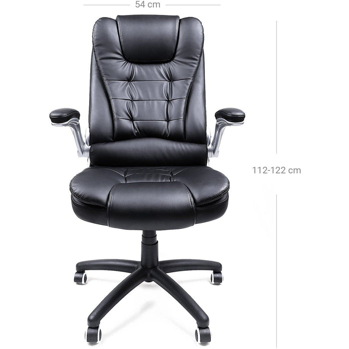 Black Leather Desk Chair With Wheels