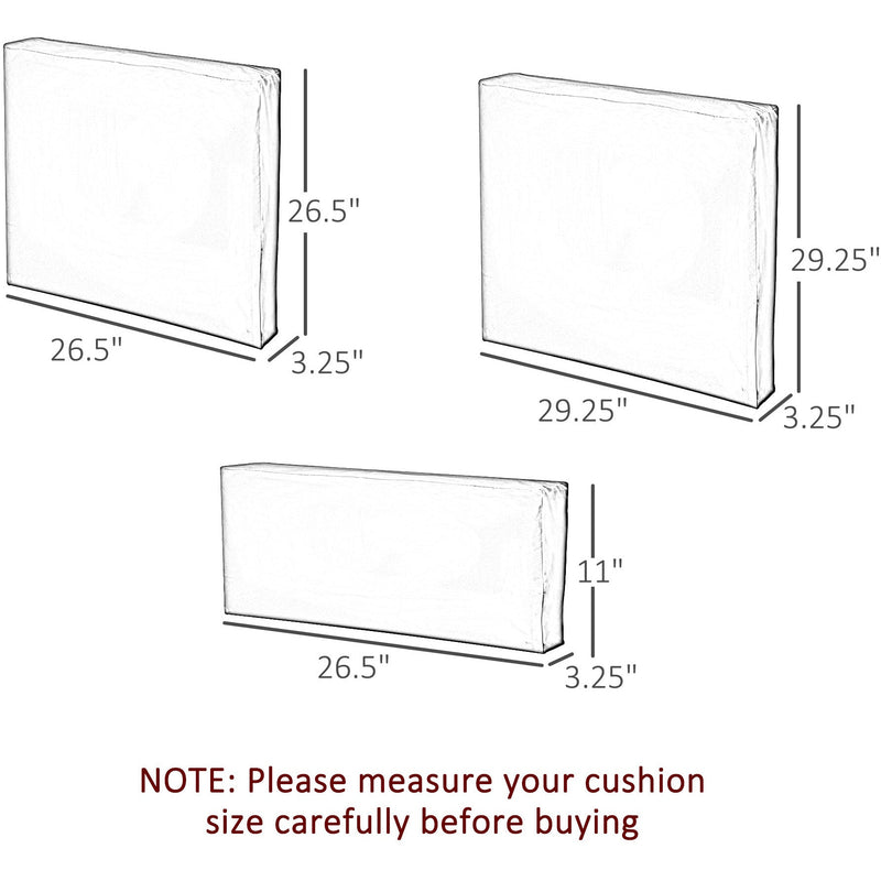 Grey Replacement Cushion Covers for Rattan Sofa (Cover Only)