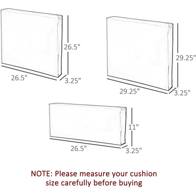 Grey Replacement Cushion Covers for Rattan Sofa (Cover Only) Outsunny