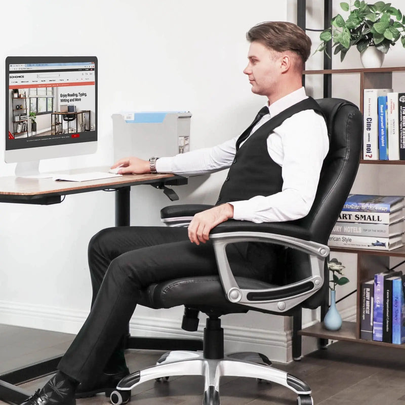 Black PU Leather Office Chair SONGMICS