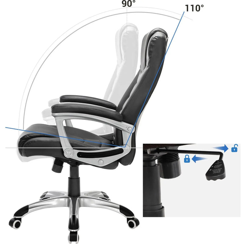 Black PU Leather Office Chair SONGMICS