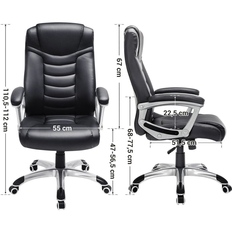 Black PU Leather Office Chair SONGMICS