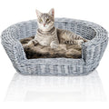 Willow Rattan-Grey Pet Sofa Bed (57Lx46Wx17.5H cm) Pawhut