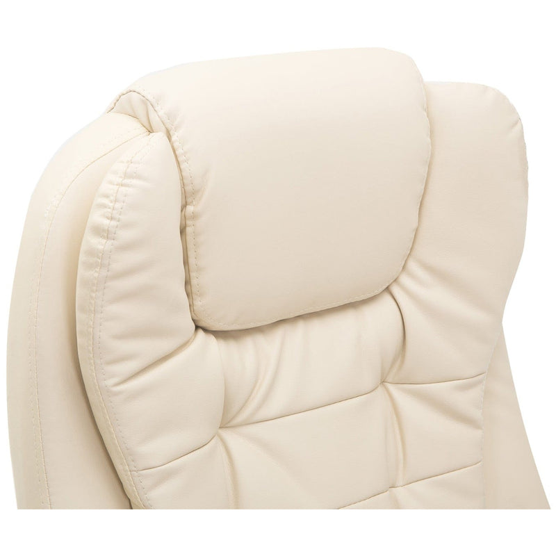Beige High-Back Massage Executive Chair with Tilt