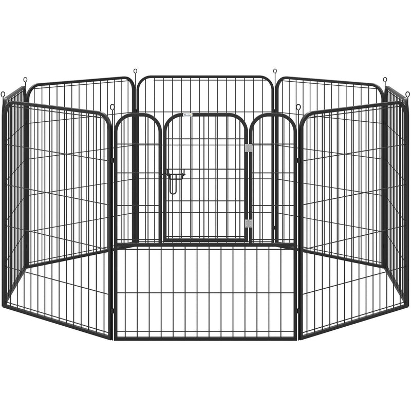 Heavy Duty Dog Play Pen, Foldable, Black Pawhut