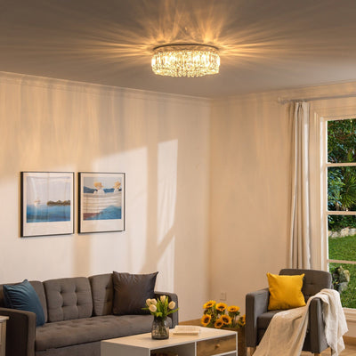 Silver Crystal Chandelier Stainless Steel Pendant Lights Homcom