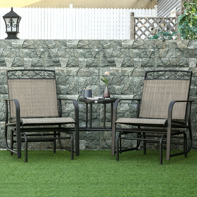 Double Patio Glider Chair, Brown Outsunny