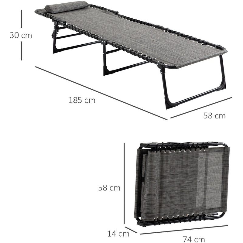 Portable Sun Lounger For Beach, Garden, Pool Outsunny