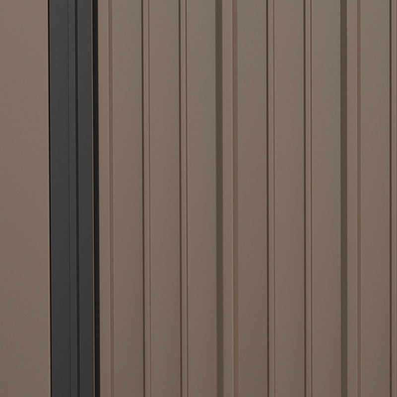 5x3ft Metal Outdoor Storage Shed, Brown