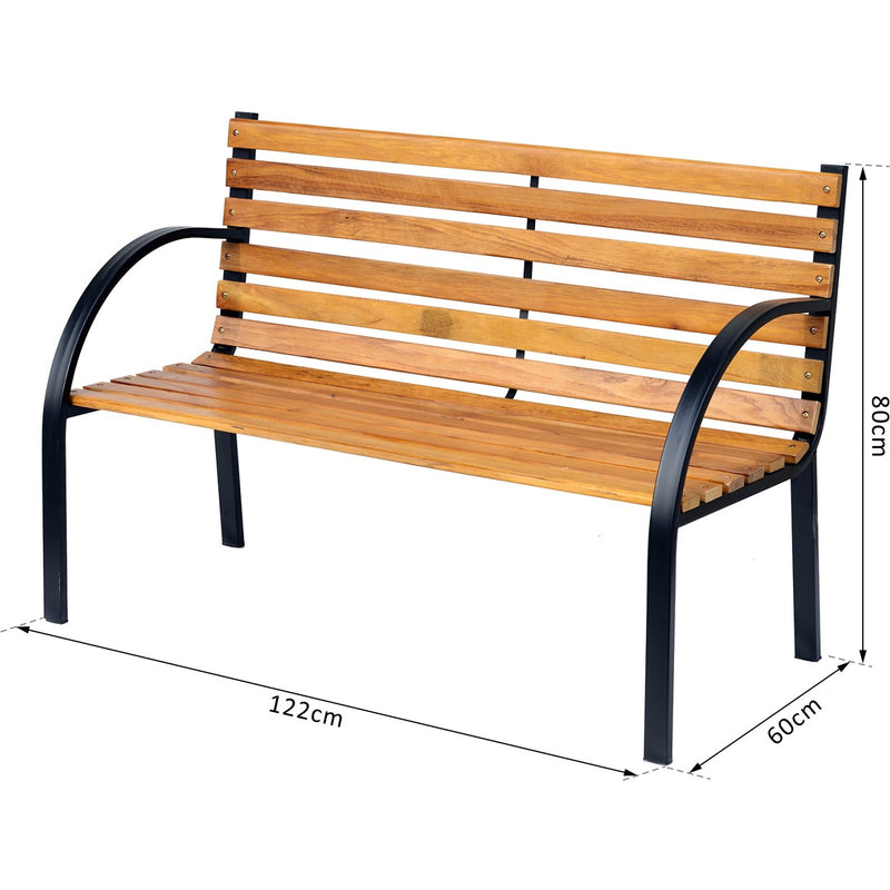 Slatted Garden Bench Outsunny
