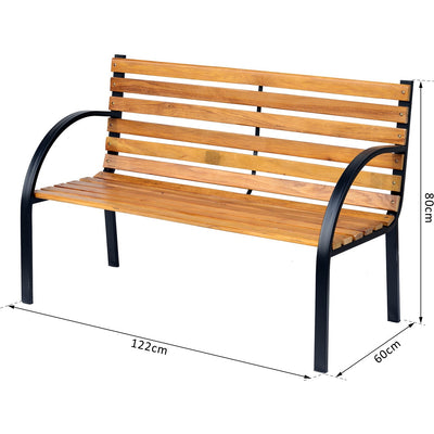 Slatted Garden Bench Outsunny