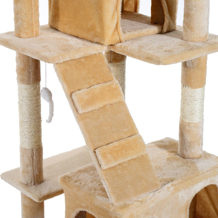 Cream Cat Activity Tree, Scratching Post, Climbing Tower