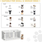 White Freestanding Wooden Pet Gate, 6 Panels Pawhut
