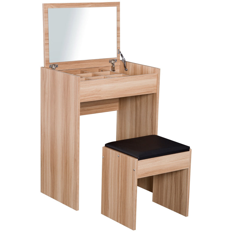 Dressing Table With Flip up Mirror and Stool