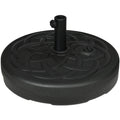 Outsunny Garden Parasol Base Holder, Outdoor Market Umbrella Stand Weight with Built-In Handle, 25kg Water or 35kg Sand Filled, Black Outsunny