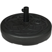 Outsunny Garden Parasol Base Holder, Outdoor Market Umbrella Stand Weight with Built-In Handle, 25kg Water or 35kg Sand Filled, Black Outsunny