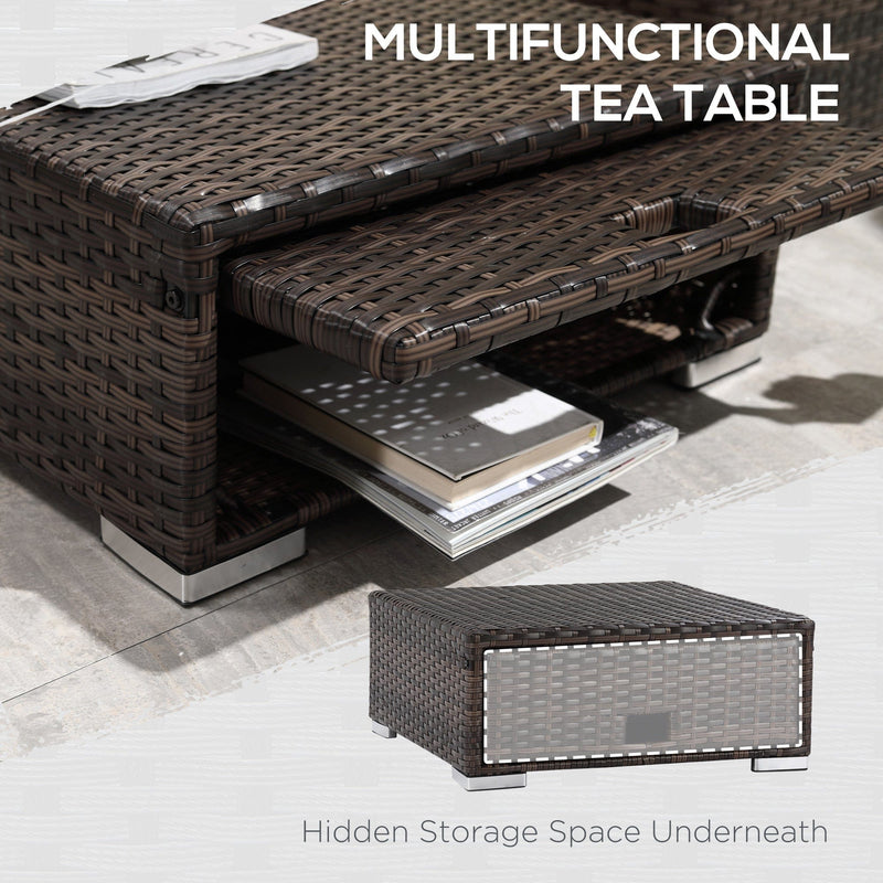 Rattan Corner Garden Sofa Set with Coffee Table