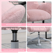 Image of a Pink Fluffy Wheelie Office Chair with Armrests