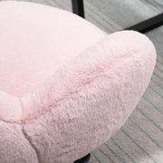 Image of a Pink Fluffy Wheelie Office Chair with Armrests