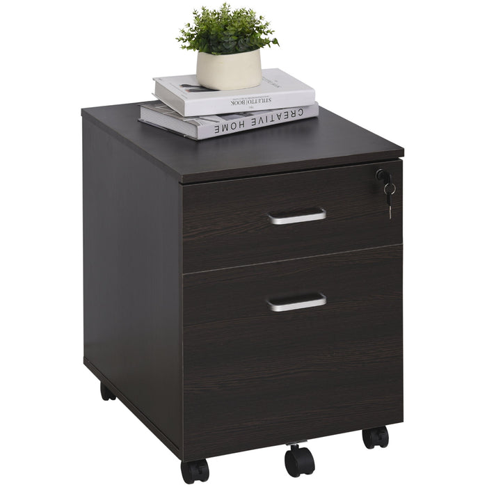 2-Drawer Locking Filing Cabinet, Black