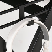 Gaming Desk With Shelves, X Frame, Headphone Hook, Black Homcom
