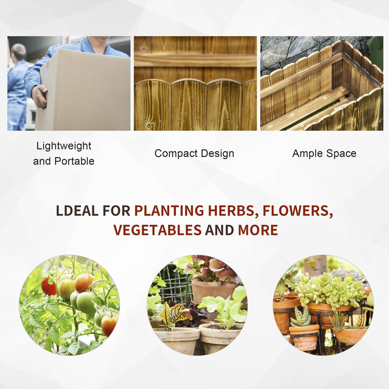 Large Wooden Garden Raised Bed Pot Outsunny