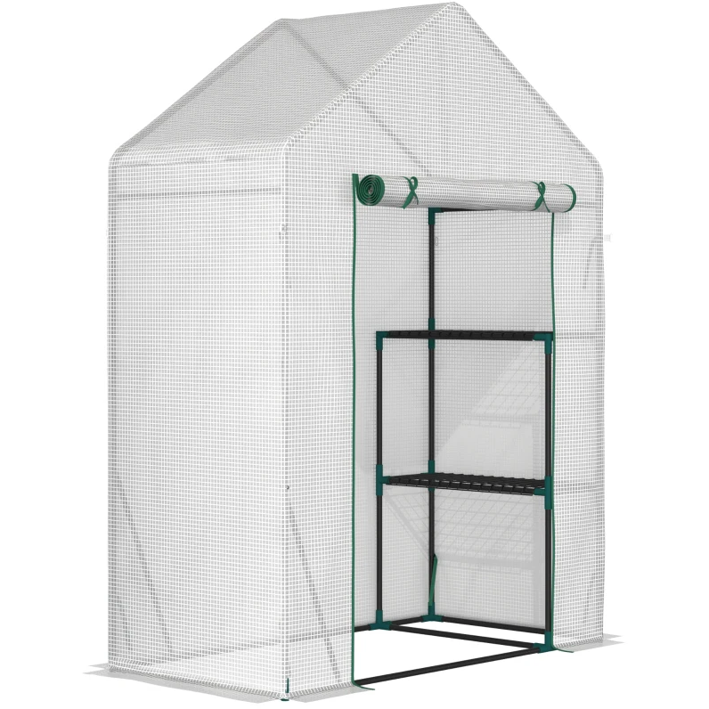 Portable Greenhouse with 2-Tier Shelf