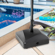 Outsunny Garden Parasol Base Holder, 43kg Water or 60kg Sand Filled, Outdoor Market Umbrella Stand Weight with Wheels and Brakes, Black Outsunny