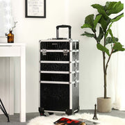 Makeup Trolley Case on Wheels, Black Songmics
