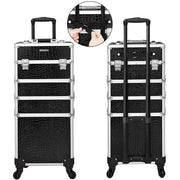 Makeup Trolley Case on Wheels, Black Songmics