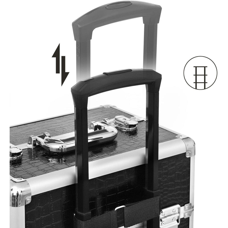 Makeup Trolley Case on Wheels, Black Songmics