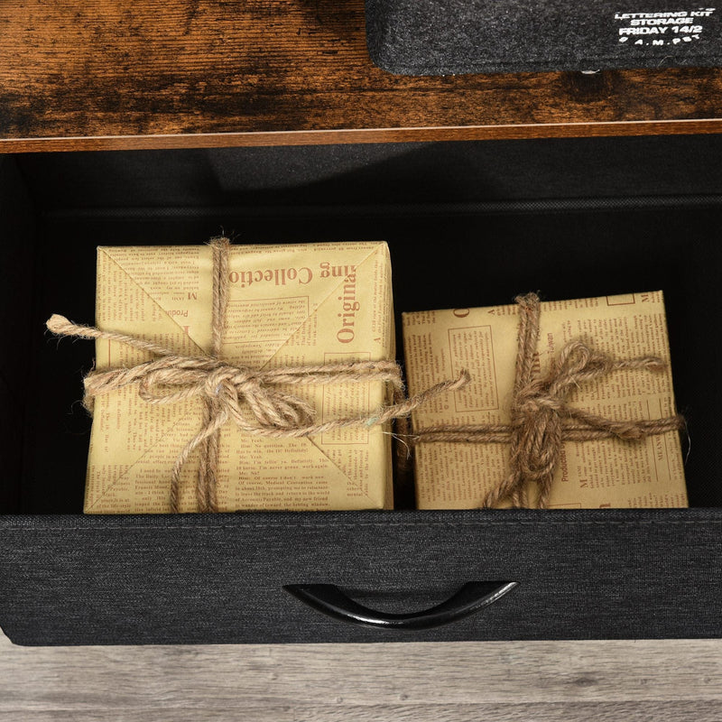 Rustic Brown TV Unit With 2 Linen Drawers