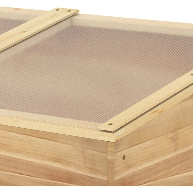 Small Wooden Cold Frame - Polycarbonate - 100x50x36 cm
