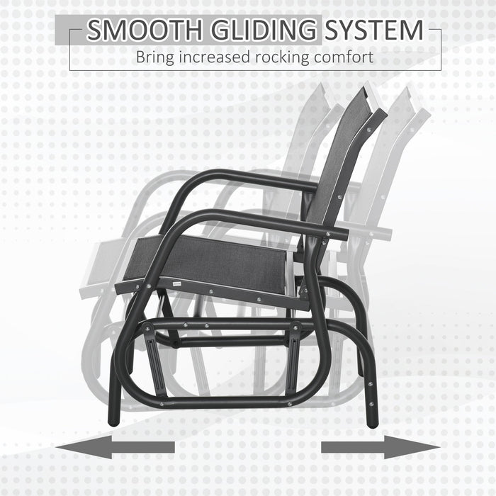 Outdoor Gliding Chair, Dark Grey/Black