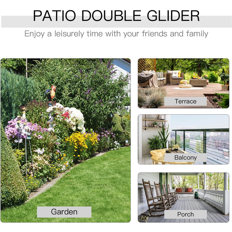 Bistro Set With Glider Chairs, Black