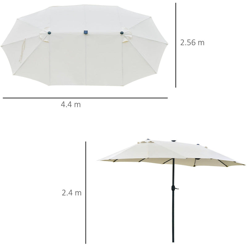 4.4m Double Sided LED Garden Parasol - Patio Sun Shade