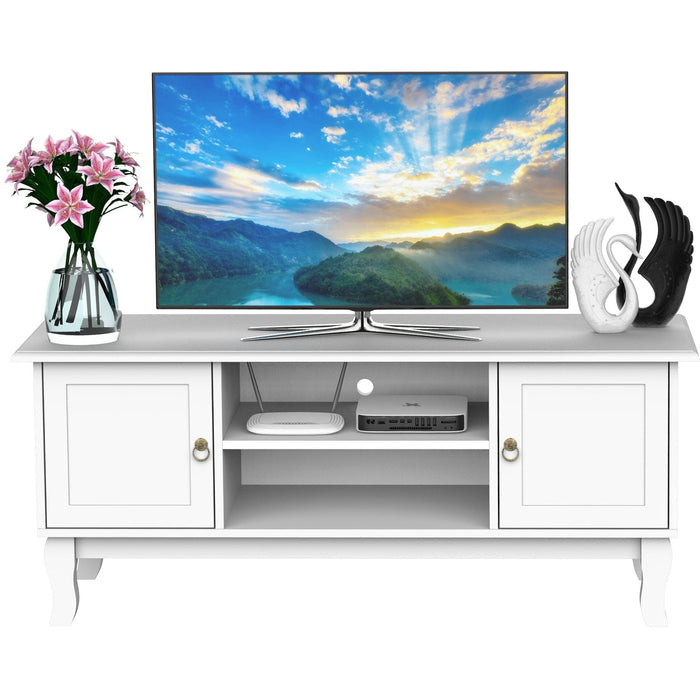 Elegant TV Cabinet With Storage, White