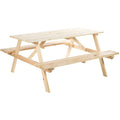 4 Seater Picnic Table with Umbrella Hole Outsunny