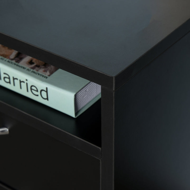 Black 60cm Storage Cabinet on Wheels