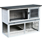 Outdoor Rabbit Hutch, Grey Pawhut
