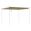 Outsunny Retractable Pergola Shade Cover, Replacement Canopy Fabric for 3 x 3 (m) Pergola, Gazebo Retractable Roof, Tan Outsunny