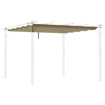 Outsunny Retractable Pergola Shade Cover, Replacement Canopy Fabric for 3 x 3 (m) Pergola, Gazebo Retractable Roof, Tan Outsunny