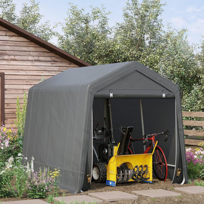 Heavy Duty Garden Storage Tent - 2.8 x 2.4 x 2.4m, Dark Grey Outsunny